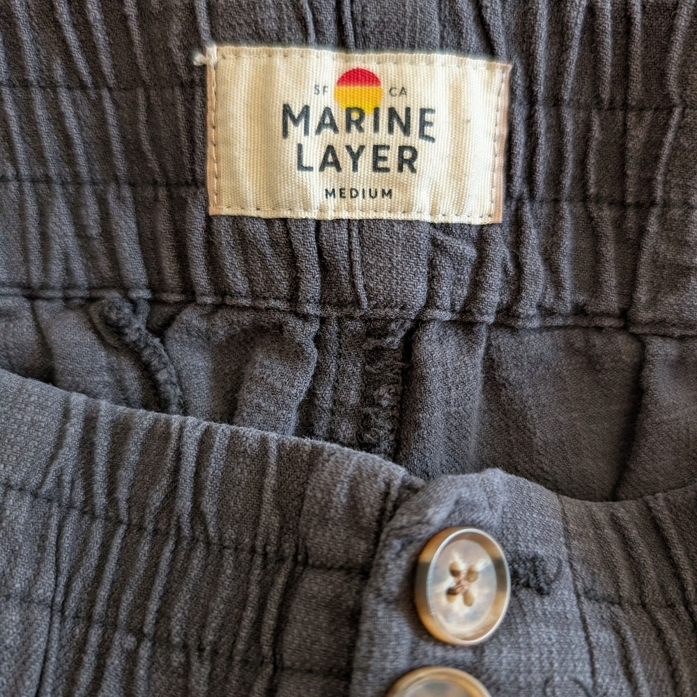 Marine Layer Womens Medium Elle Relaxed Crop Pant Blue Coastal Casual Cottage - Picture 9 of 10